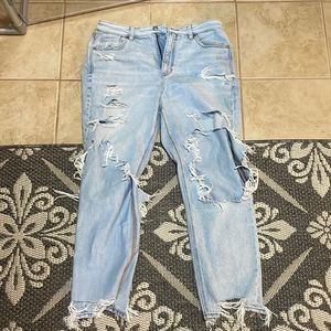 Blue jeans with holes